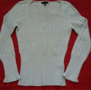 Vintage wool angora rabbit hair ruffles pointelle knit